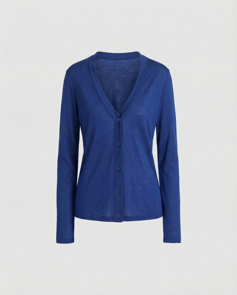 Damen Feinstrickjacke Tiefer V-Ausschnitt