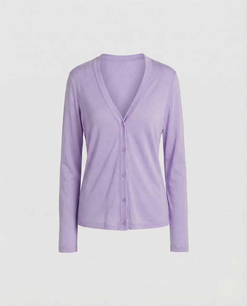 Damen Feinstrickjacke Tiefer V-Ausschnitt