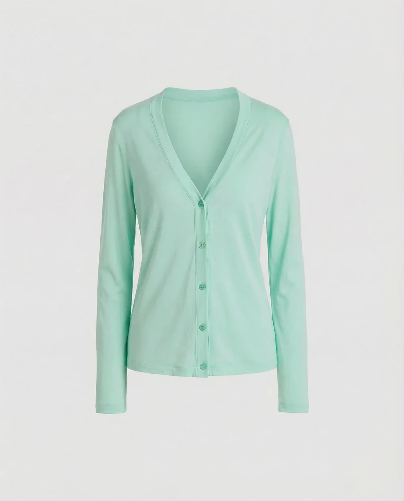 Damen Feinstrickjacke Tiefer V-Ausschnitt