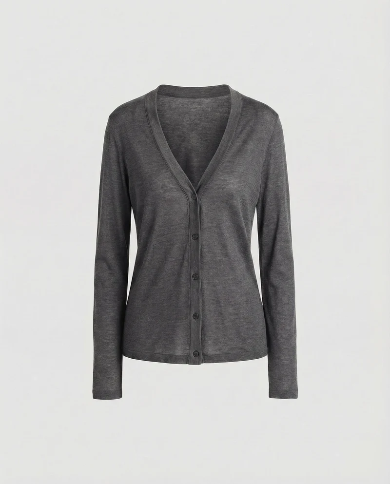 Damen Feinstrickjacke Tiefer V-Ausschnitt