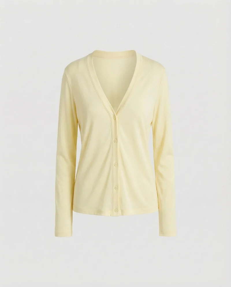 Damen Feinstrickjacke Tiefer V-Ausschnitt