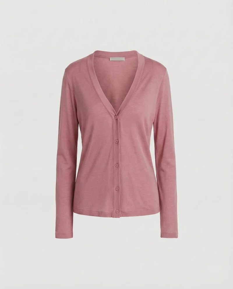 Damen Feinstrickjacke Tiefer V-Ausschnitt