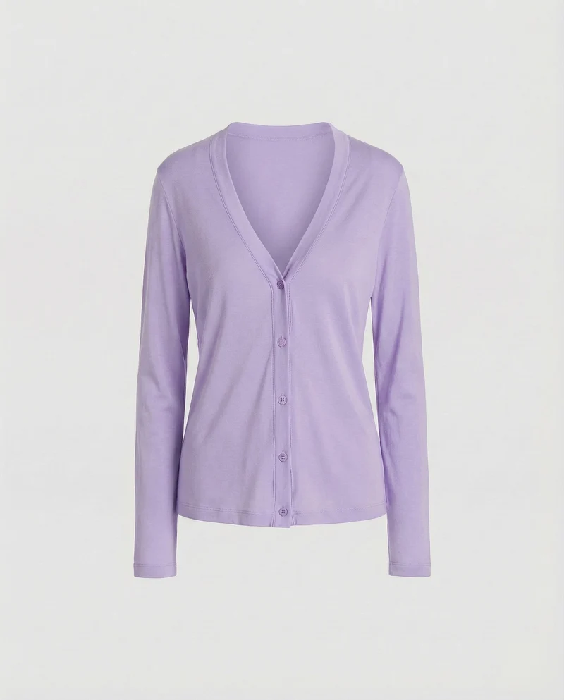 Damen Feinstrickjacke Tiefer V-Ausschnitt