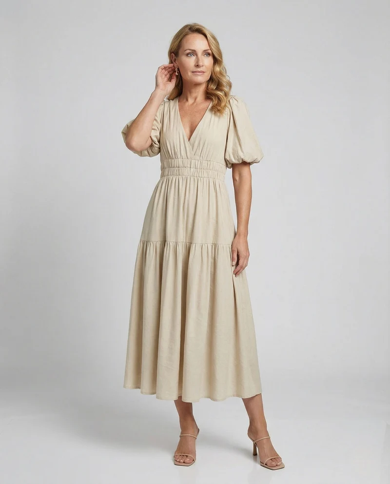 Maxikleid Damen Hemdblusen Stil