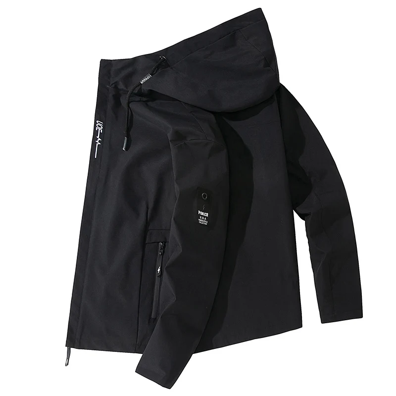 Herren Leichte wasserabweisende Tech-Hoodiejacke mit Kapuze, Reißverschlusstaschen und verstellbarem Saum Nord Taschen