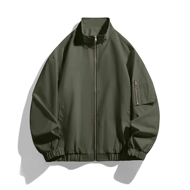 Herren Leichte Utility-Zipjacke mit Stehkragen, Ärmeltasche und elastischem Saum Nord Taschen