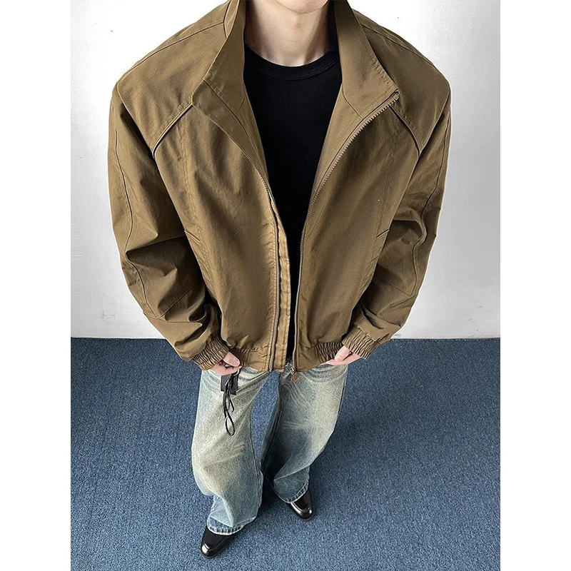 Herren Leichte Utility-Trainingsjacke mit Stehkragen, Zwei-Wege-Reißverschluss und elastischem Bund Nord Taschen