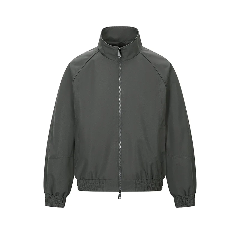 Herren Leichte Utility-Trainingsjacke mit Stehkragen, Zwei-Wege-Reißverschluss und elastischem Bund Nord Taschen