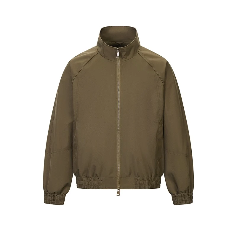 Herren Leichte Utility-Trainingsjacke mit Stehkragen, Zwei-Wege-Reißverschluss und elastischem Bund Nord Taschen