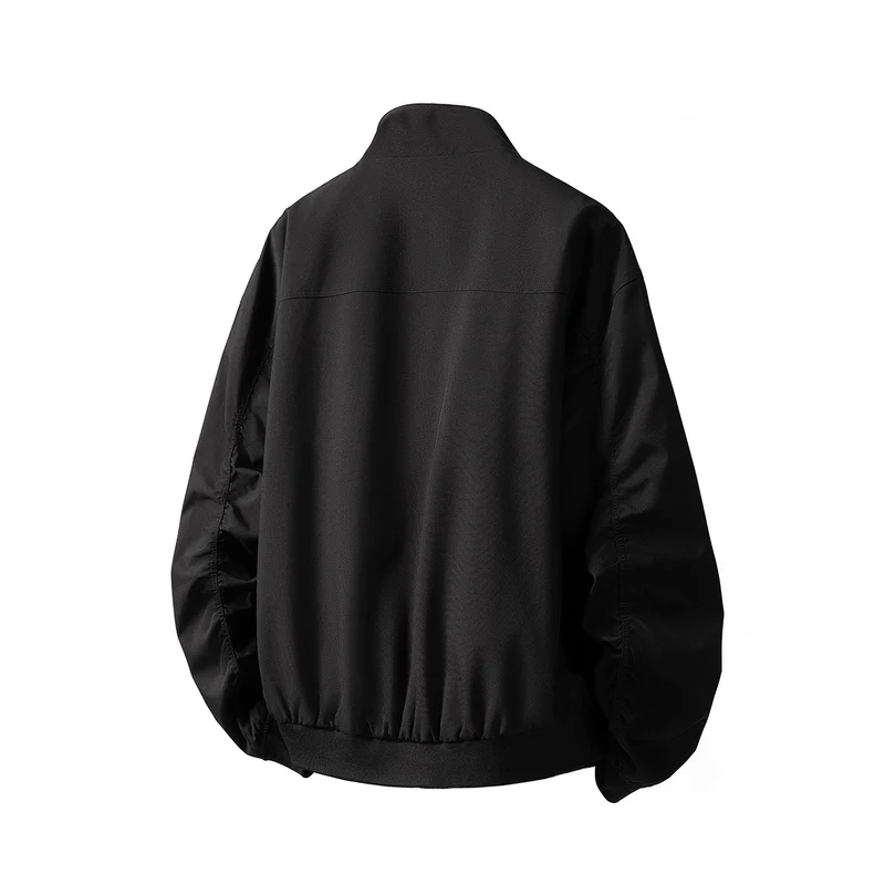 Herren Leichte Oversize-Bomberjacke mit Stehkragen, durchgehendem Reißverschluss und elastischem Saum Nord Taschen