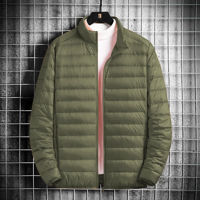 Herren Leichte gesteppte Wärmedämmende Steppjacke mit Stehkragen und Packfunktion Nord Taschen