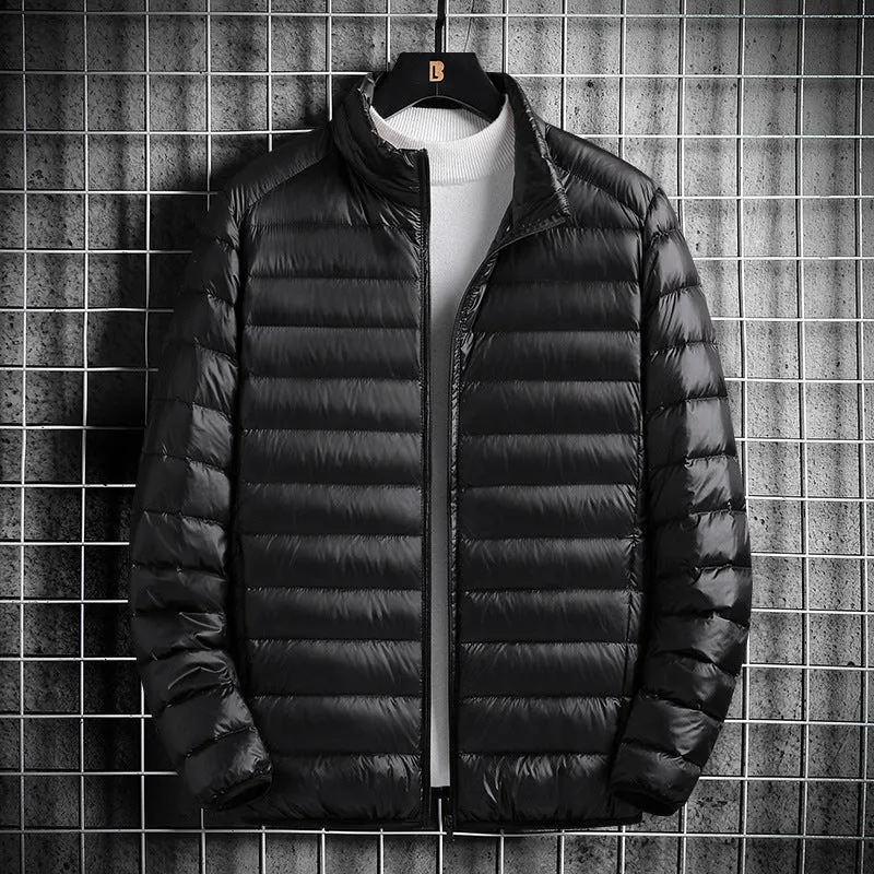 Herren Leichte gesteppte Wärmedämmende Steppjacke mit Stehkragen und Packfunktion Nord Taschen