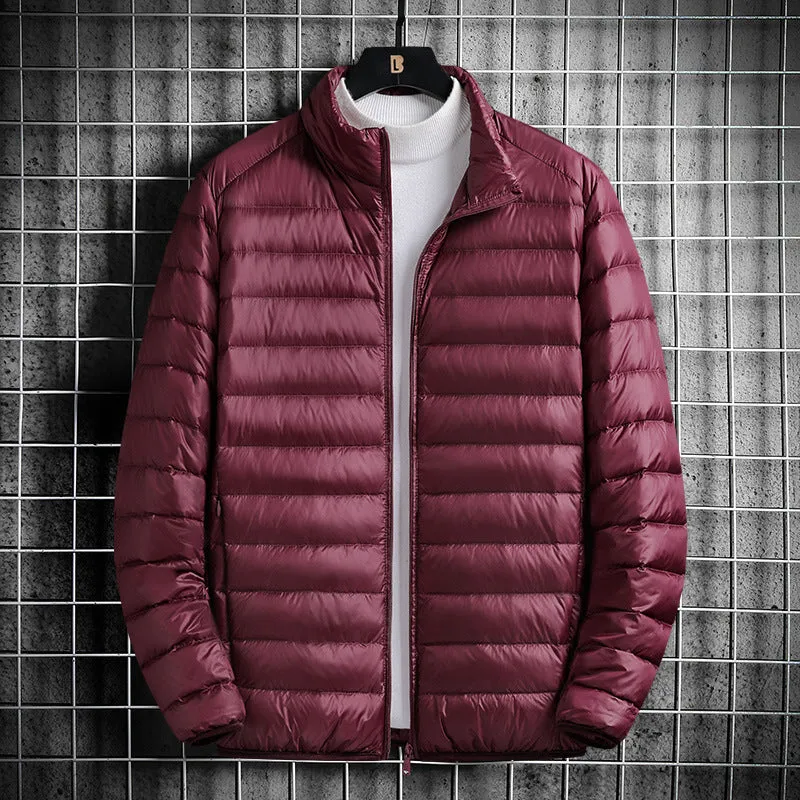 Herren Leichte gesteppte Wärmedämmende Steppjacke mit Stehkragen und Packfunktion Nord Taschen