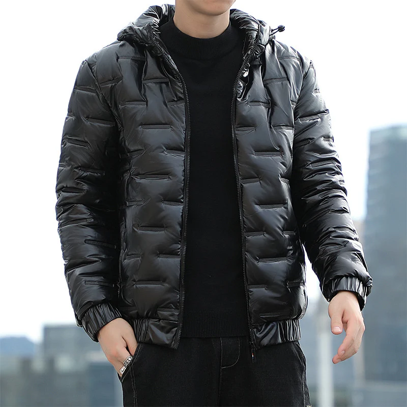 Herren Leichte gesteppte Kapuzen‑Steppjacke mit glänzender Oberfläche und elastischen Bündchen Nord Taschen