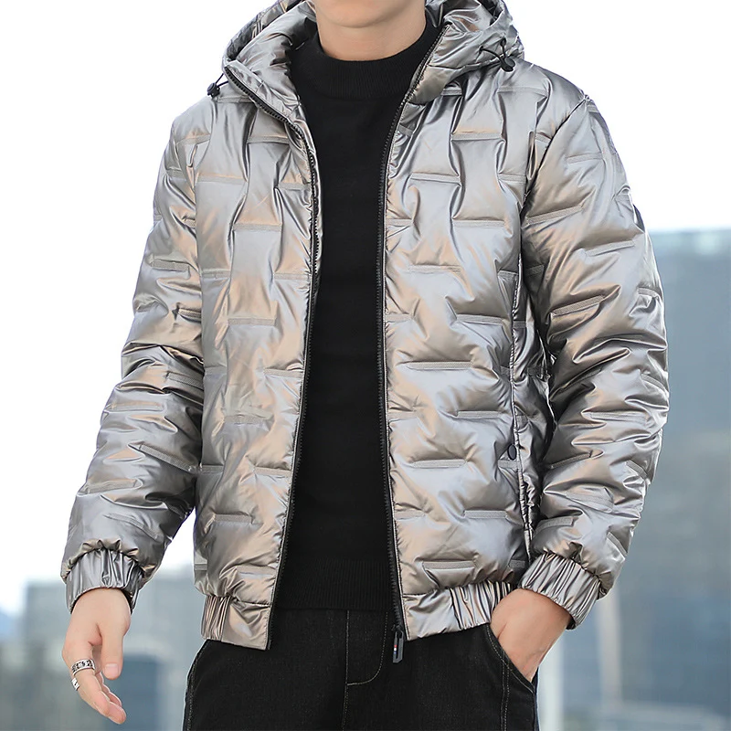Herren Leichte gesteppte Kapuzen‑Steppjacke mit glänzender Oberfläche und elastischen Bündchen Nord Taschen