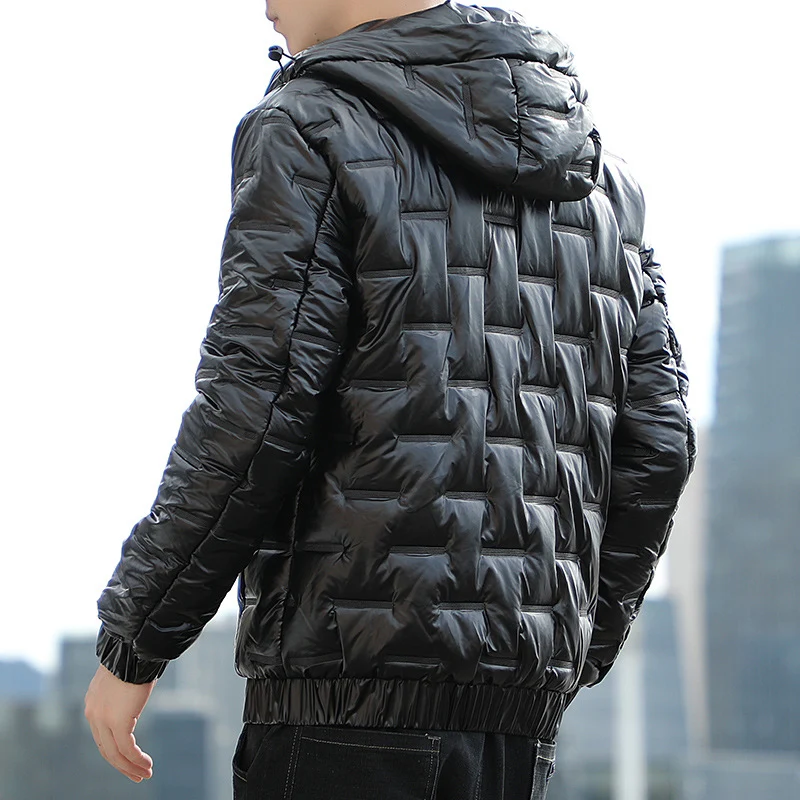 Herren Leichte gesteppte Kapuzen‑Steppjacke mit glänzender Oberfläche und elastischen Bündchen Nord Taschen