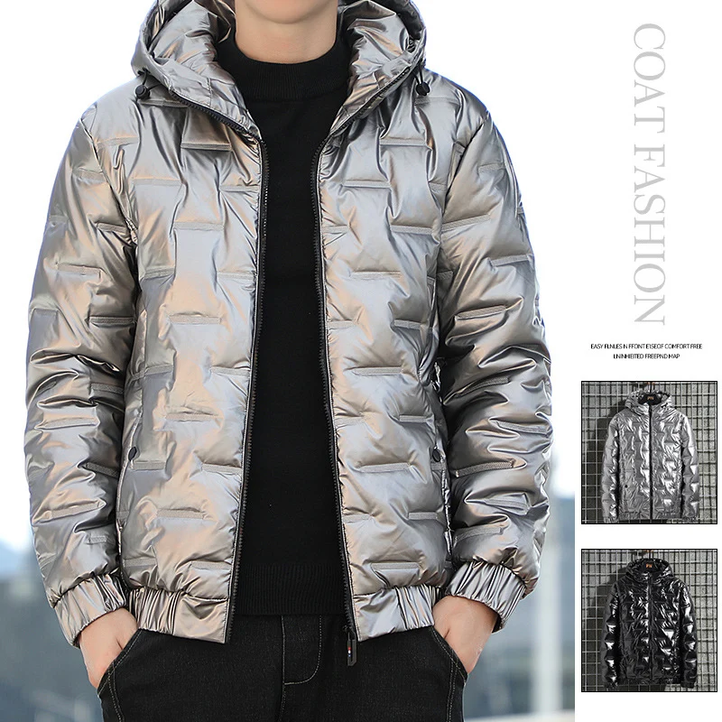 Herren Leichte gesteppte Kapuzen‑Steppjacke mit glänzender Oberfläche und elastischen Bündchen Nord Taschen