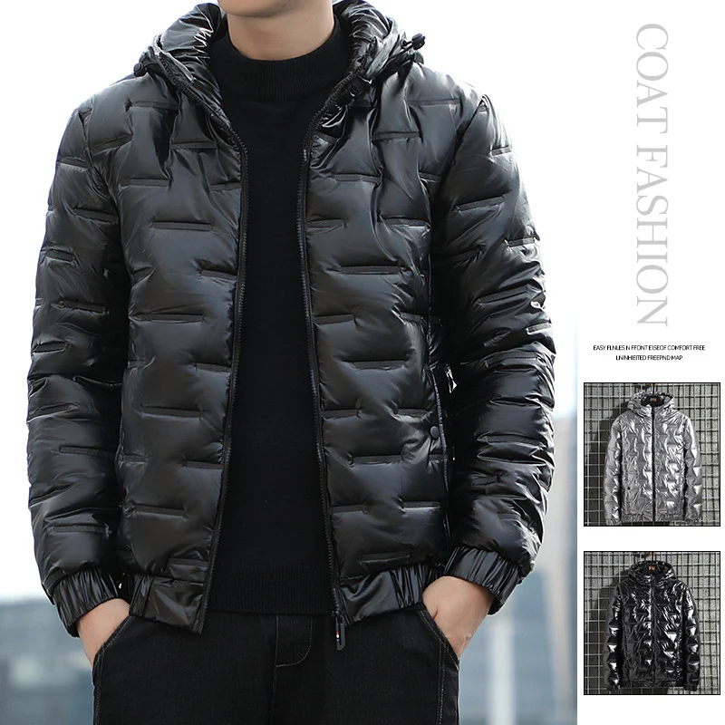Herren Leichte gesteppte Kapuzen‑Steppjacke mit glänzender Oberfläche und elastischen Bündchen Nord Taschen