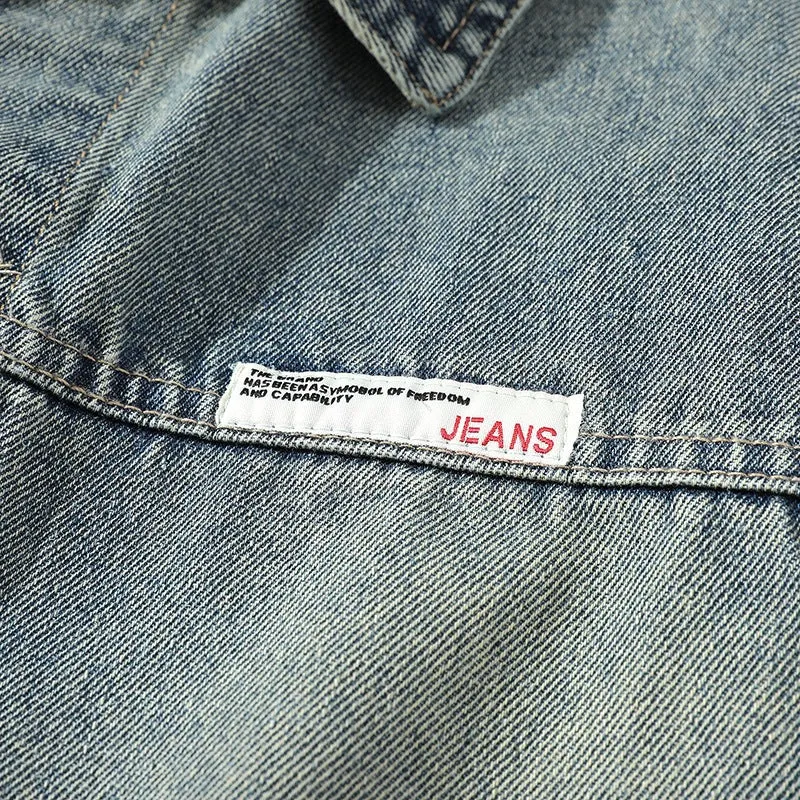 Herren Lässige Denim-Weste mit integriertem Sweatshirt-Ärmel und großen Pattentaschen Nord Taschen