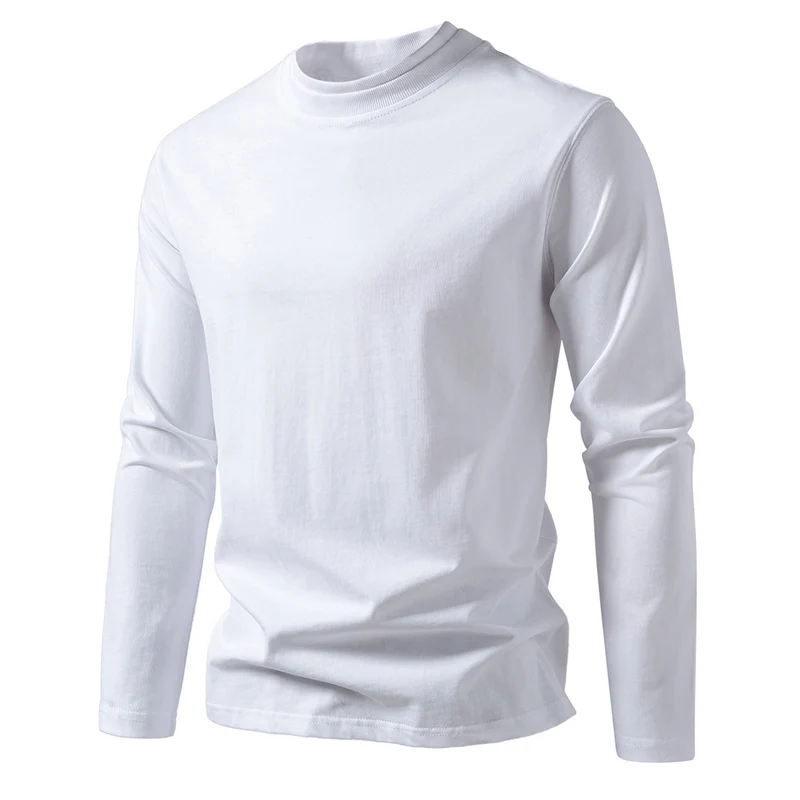 Herren Langes Feinstrick-Shirt mit Mockneck, geripptem Kragen und schlanker Silhouette Nord Taschen