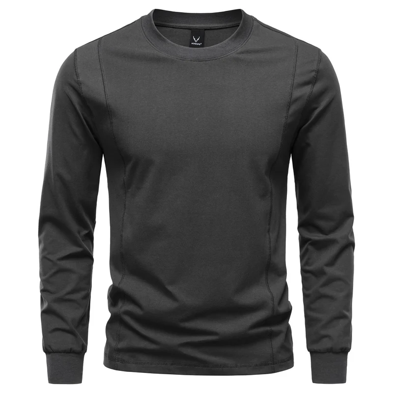 Herren Langarmshirt aus Stretch-Baumwollmix mit Rundhals und Flachnähten Nord Taschen