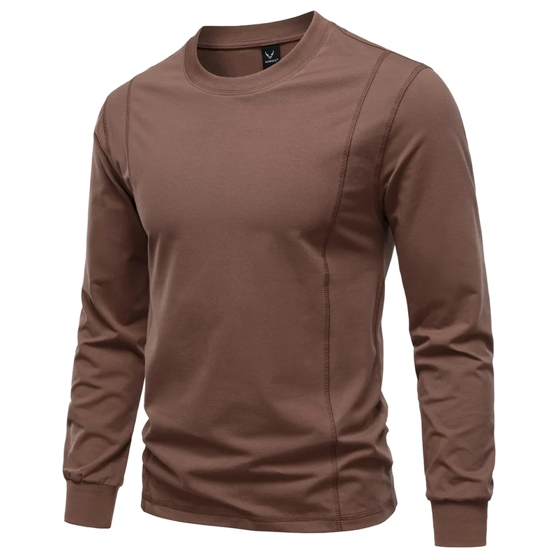Herren Langarmshirt aus Stretch-Baumwollmix mit Rundhals und Flachnähten Nord Taschen