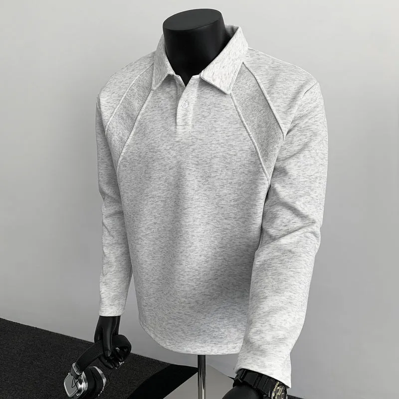 Herren Langärmeliges Polo mit Halbknopfblende, Raglannähten und Strukturpaneelen Nord Taschen