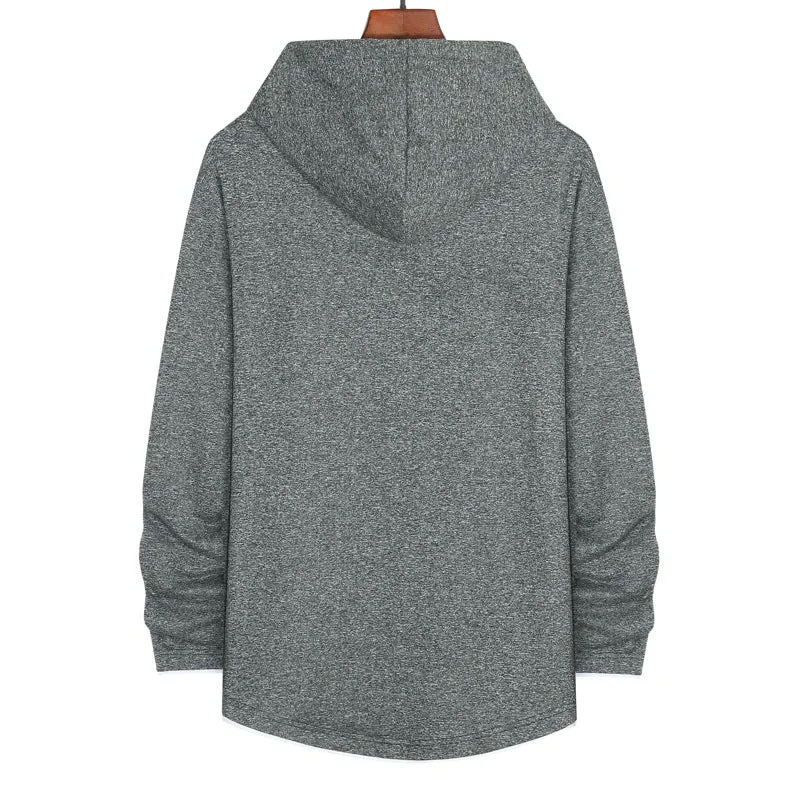 Herren Lang geschnittener Kapuzenpullover mit Lagenoptik und Raglanärmeln Nord Taschen