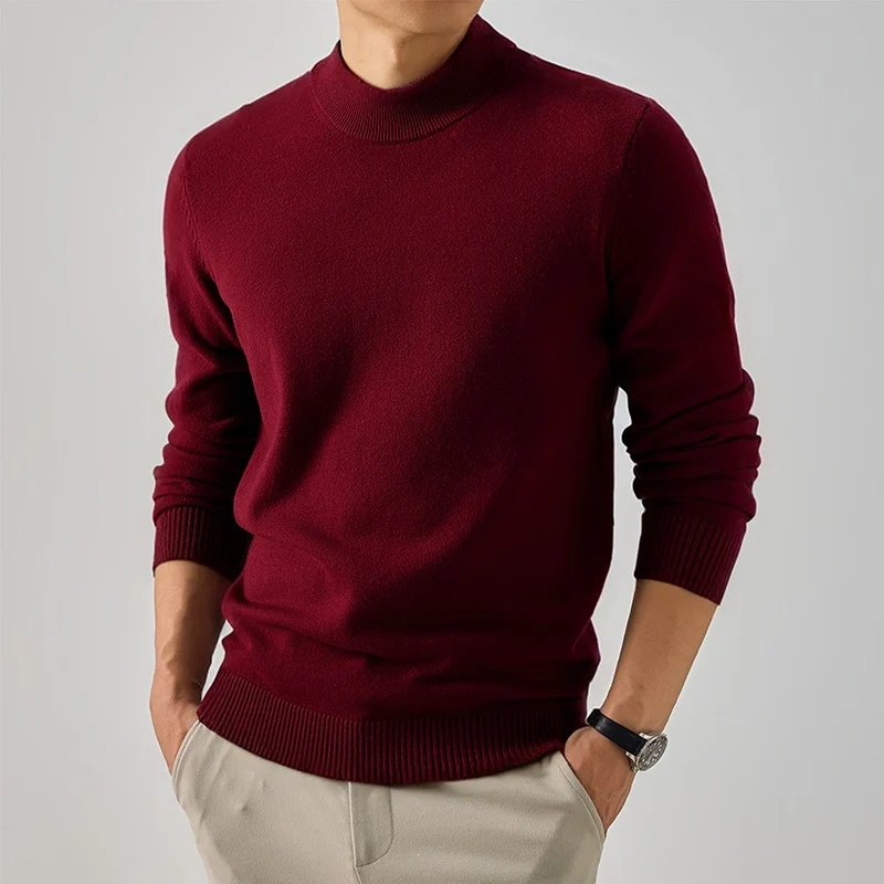 Herren Kurzer Rollkragen-Feinstrickpullover mit schmaler Silhouette Nord Taschen