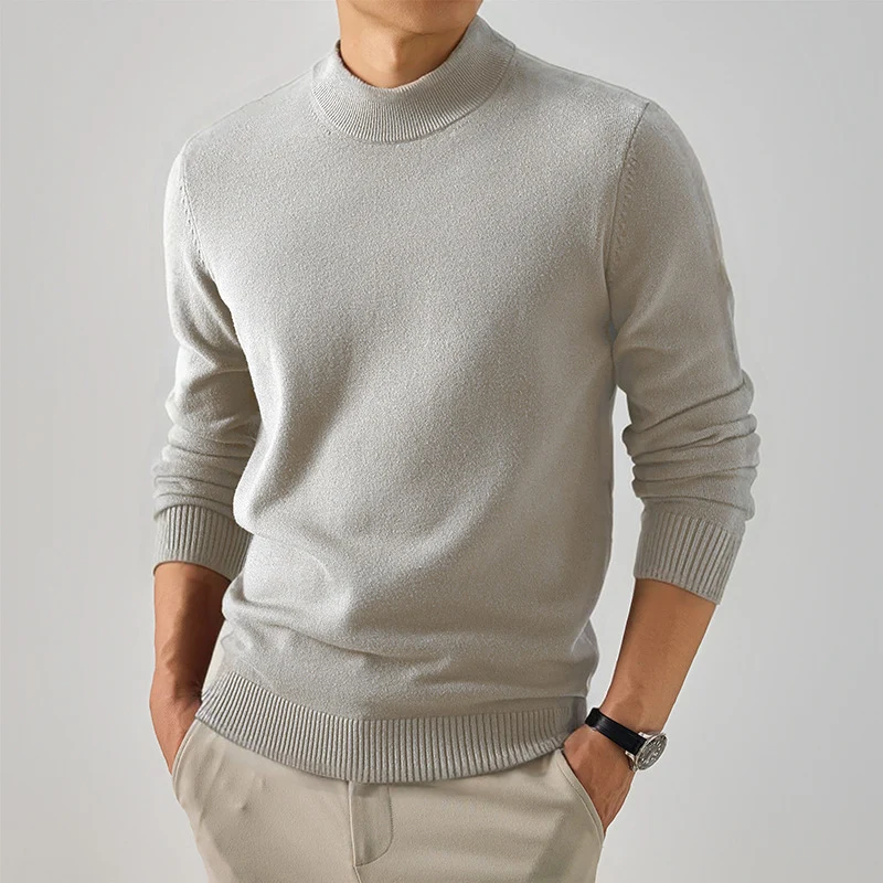Herren Kurzer Rollkragen-Feinstrickpullover mit schmaler Silhouette Nord Taschen