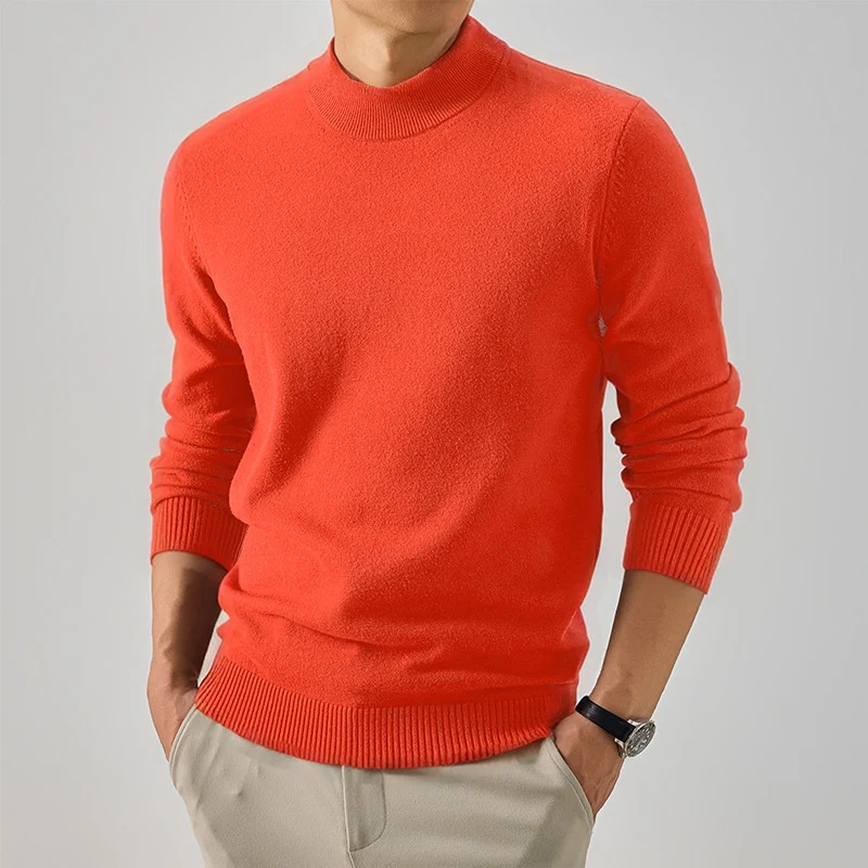 Herren Kurzer Rollkragen-Feinstrickpullover mit schmaler Silhouette Nord Taschen