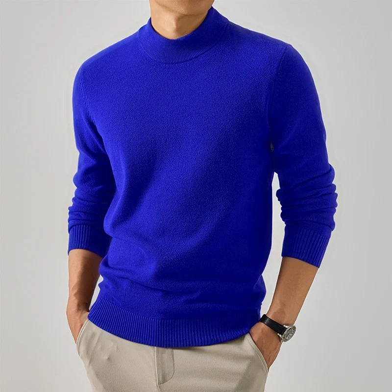 Herren Kurzer Rollkragen-Feinstrickpullover mit schmaler Silhouette Nord Taschen