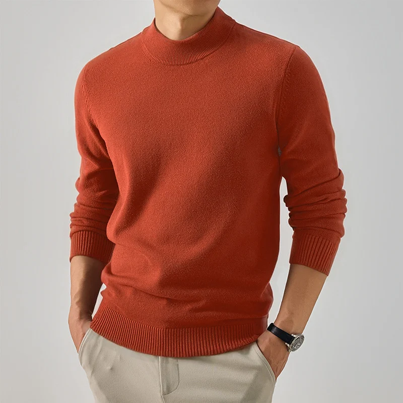 Herren Kurzer Rollkragen-Feinstrickpullover mit schmaler Silhouette Nord Taschen