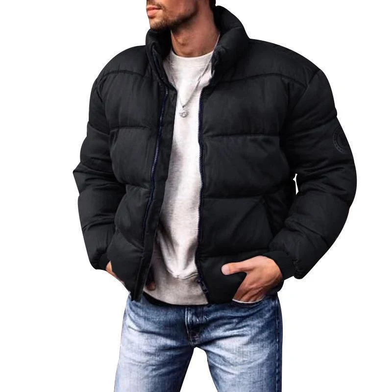 Herren Kurze Thermo-Steppjacke mit Korpuspaneelen, hohem Stehkragen und elastischen Bündchen Nord Taschen
