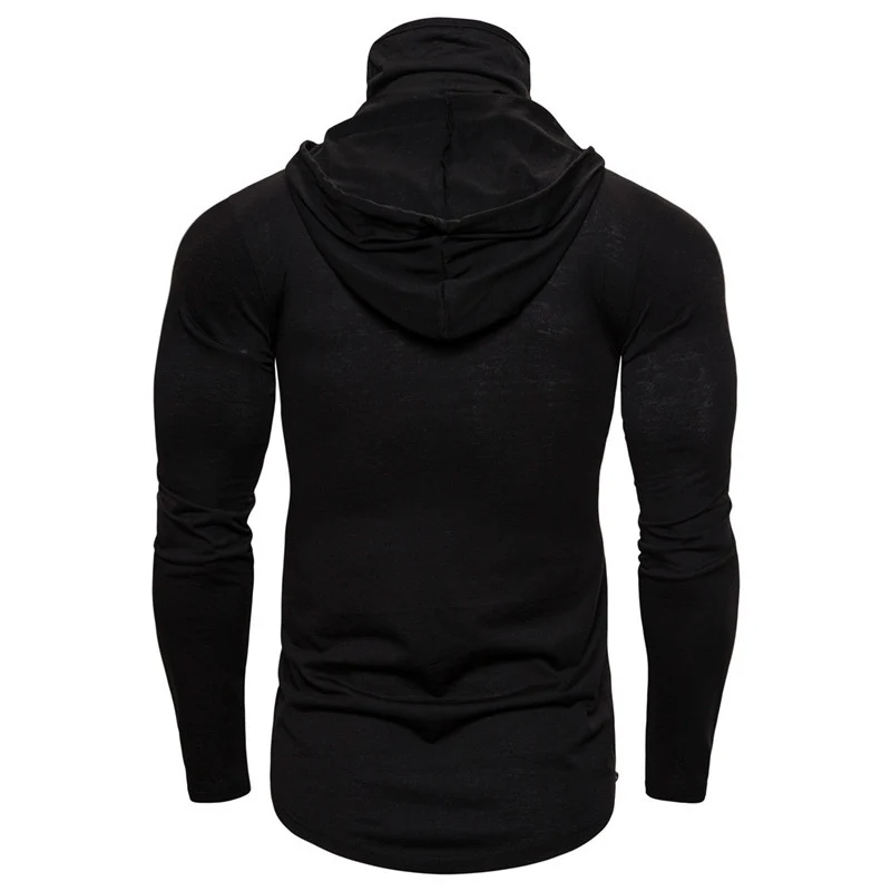 Herren Kapuzenpullover mit Skelett-Print, integriertem Multifunktionstuch und taillierter Passform Nord Taschen