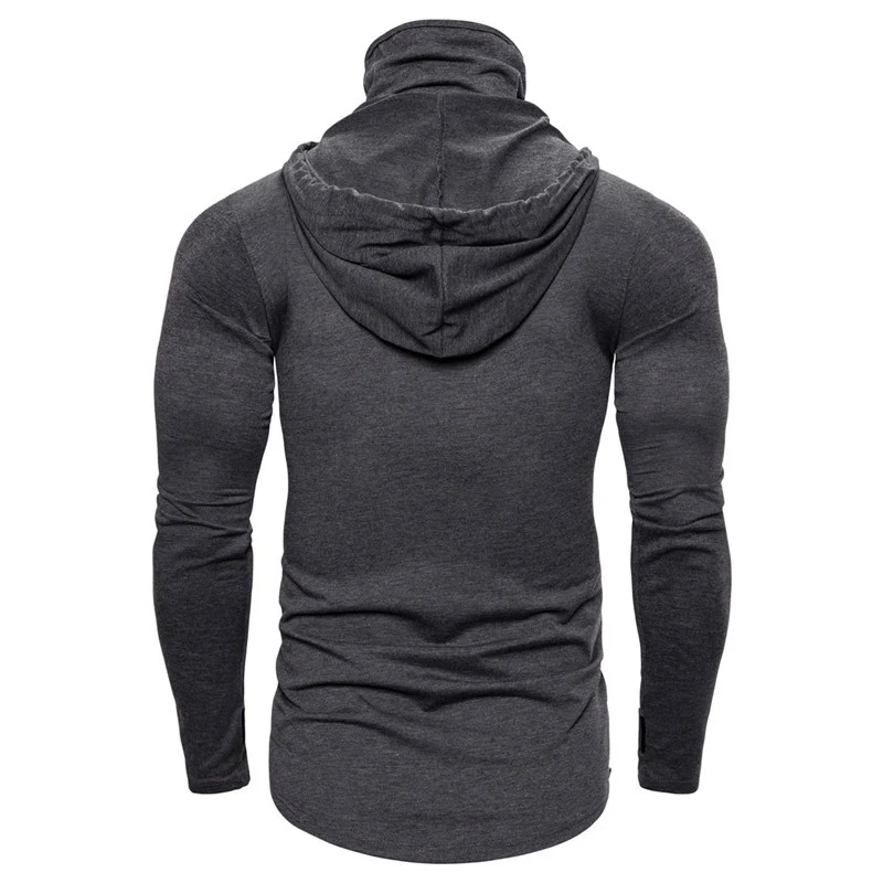 Herren Kapuzenpullover mit Skelett-Print, integriertem Multifunktionstuch und taillierter Passform Nord Taschen