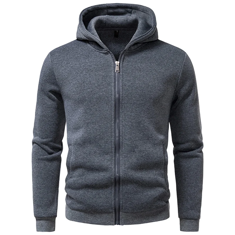 Herren Kapuzen-Sweatjacke mit durchgehendem Reißverschluss, fleecegefüttert und schmaler Passform Nord Taschen