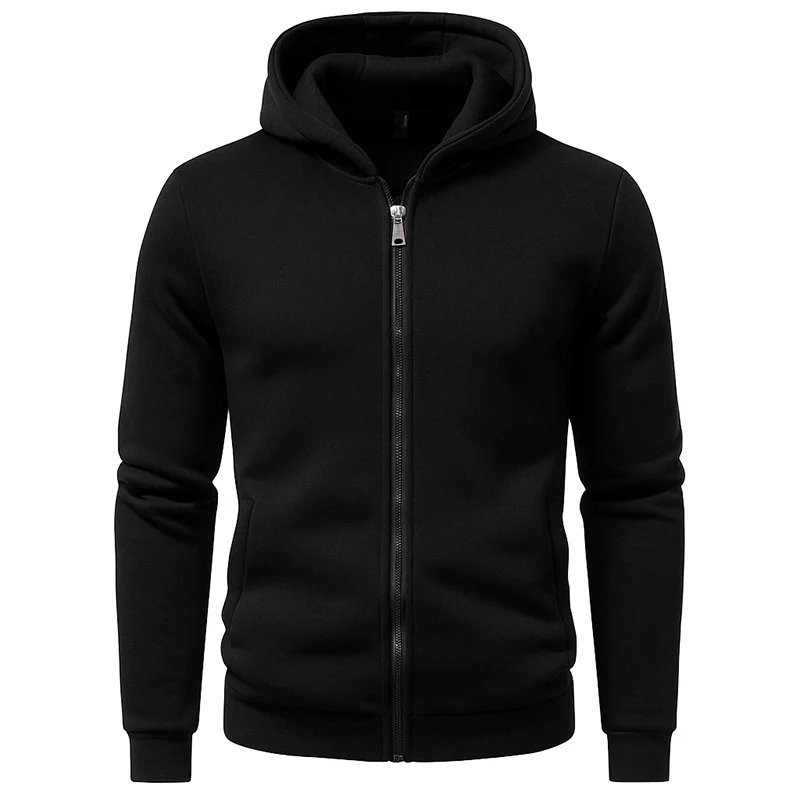 Herren Kapuzen-Sweatjacke mit durchgehendem Reißverschluss, fleecegefüttert und schmaler Passform Nord Taschen